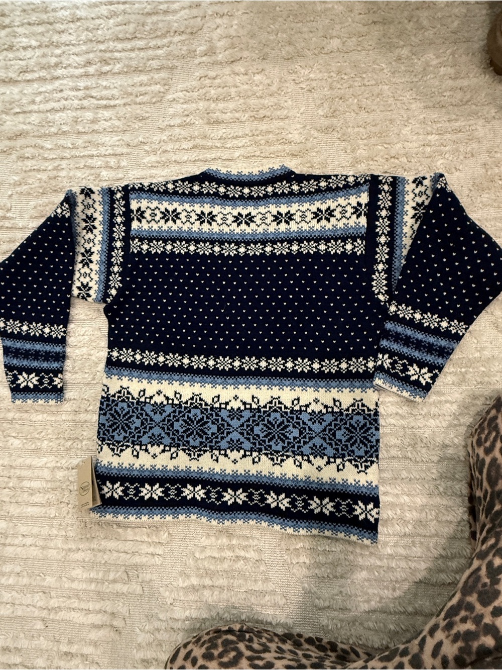 Natural Style Wool sweater / cardigan with tags ! Nordic Fair Aisle size medium - Picture 2 of 10